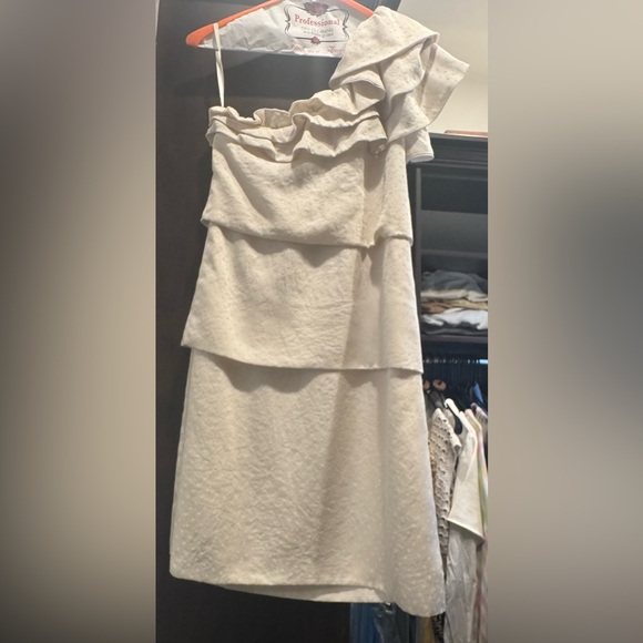 Cream Ruffle Dress - Picture 2 of 4